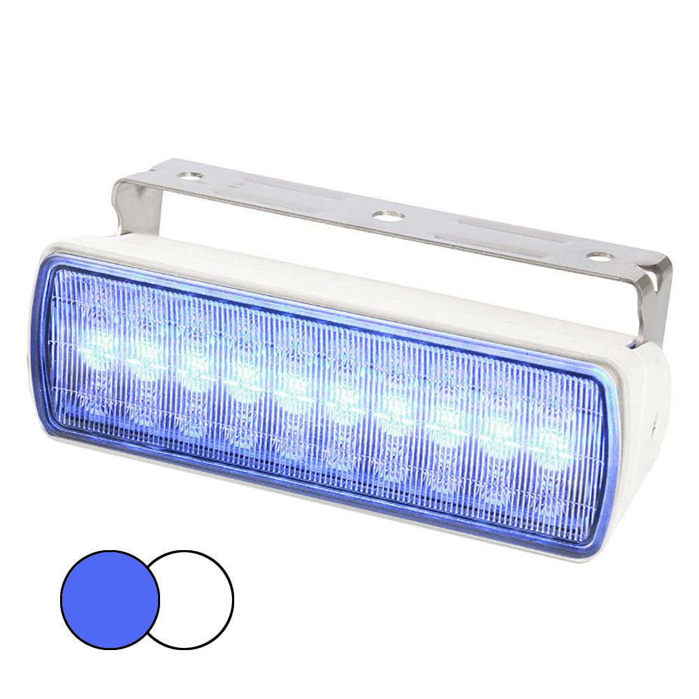 Hella Marine Sea Hawk XL Dual Color LED FloodLights - Blue/White LED - White Housing [980950071] | Flood/Spreader Lights by Hella Marine 