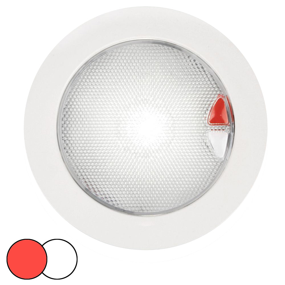Hella Marine EuroLED 150 Recessed Surface Mount Touch Lamp - Red/White LED - White Plastic Rim [980630002] | Interior / Courtesy Light by Hella Marine 
