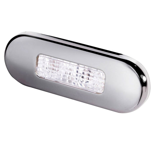 Hella Marine Surface Mount Oblong LED Courtesy Lamp - White LED - Stainless Steel Bezel [980869301] | Interior / Courtesy Light by Hella Marine 