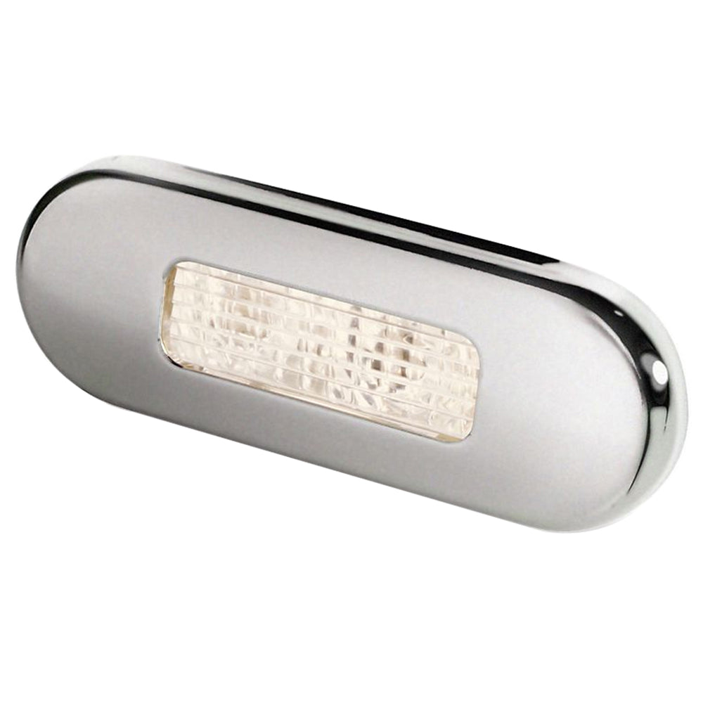 Hella Marine Surface Mount Oblong LED Courtesy Lamp - Warm White LED - Stainless Steel Bezel [980869401] | Interior / Courtesy Light by Hella Marine 