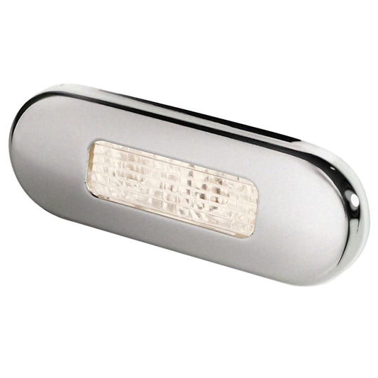 Hella Marine Surface Mount Oblong LED Courtesy Lamp - Warm White LED - Stainless Steel Bezel [980869401] | Interior / Courtesy Light by Hella Marine 