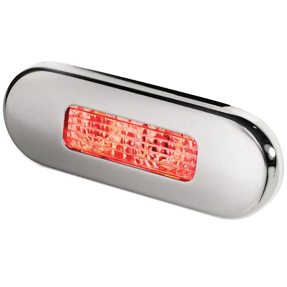 Hella Marine Surface Mount Oblong LED Courtesy Lamp - Red LED - Stainless Steel Bezel [980869501] | Interior / Courtesy Light by Hella Marine 