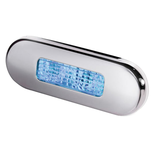 Hella Marine Surface Mount Oblong LED Courtesy Lamp - Blue LED - Stainless Steel Bezel [980869601] | Interior / Courtesy Light by Hella Marine 