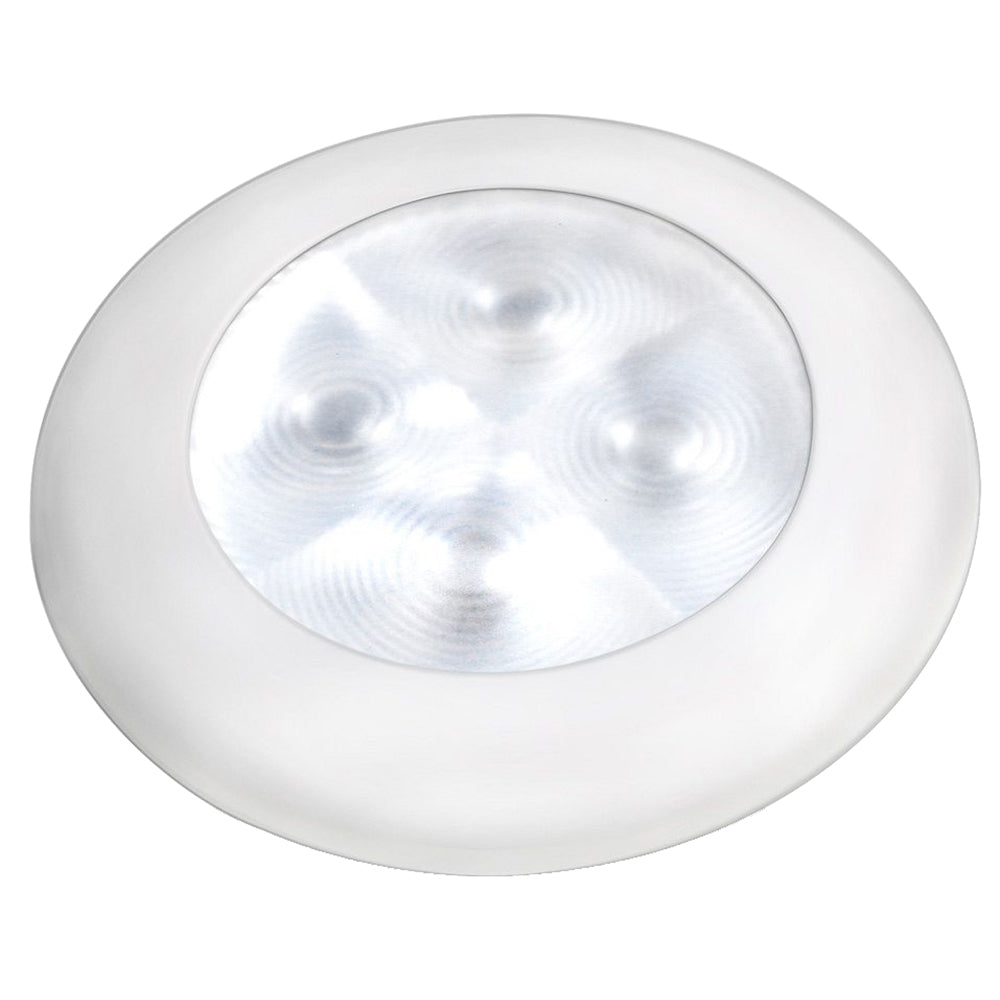 Hella Marine Slim Line LED 'Enhanced Brightness' Round Courtesy Lamp - White LED - White Plastic Bezel - 12V [980500541] | Interior / Courtesy Light by Hella Marine 