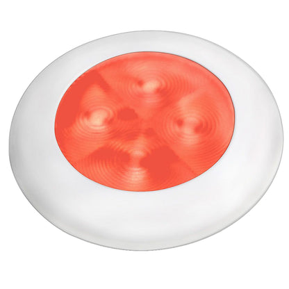 Hella Marine Slim Line LED 'Enhanced Brightness' Round Courtesy Lamp - Red LED - White Plastic Bezel - 12V [980507241] | Interior / Courtesy Light by Hella Marine 