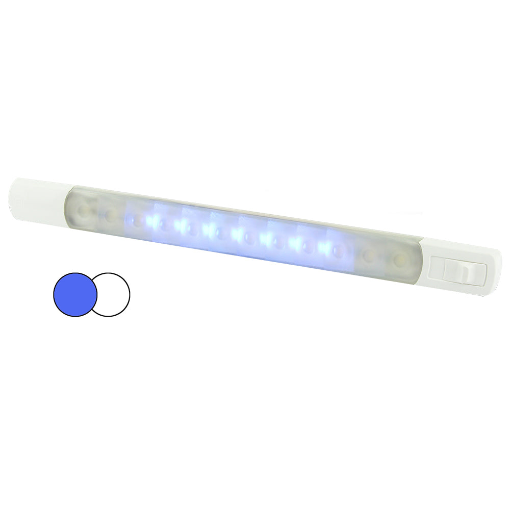 Hella Marine Surface Strip Light w/Switch - White/Blue LEDs - 12V [958121011] | Interior / Courtesy Light by Hella Marine 
