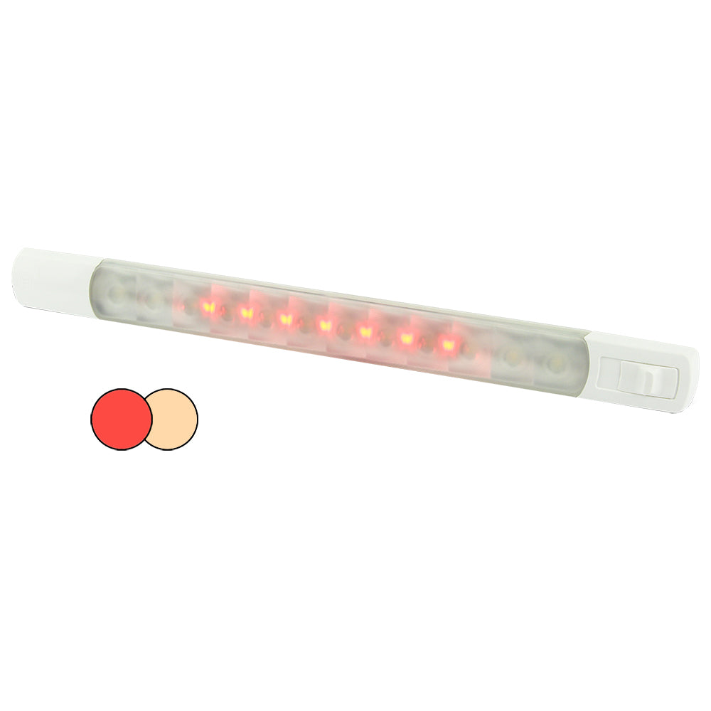 Hella Marine Surface Strip Light w/Switch - Warm White/Red LEDs - 12V [958121101] | Interior / Courtesy Light by Hella Marine 