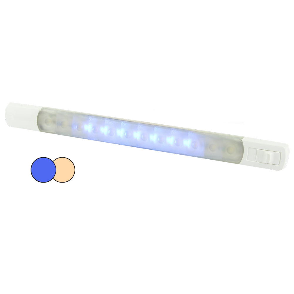 Hella Marine Surface Strip Light w/Switch - Warm White/Blue LEDs - 12V [958121111] | Interior / Courtesy Light by Hella Marine 