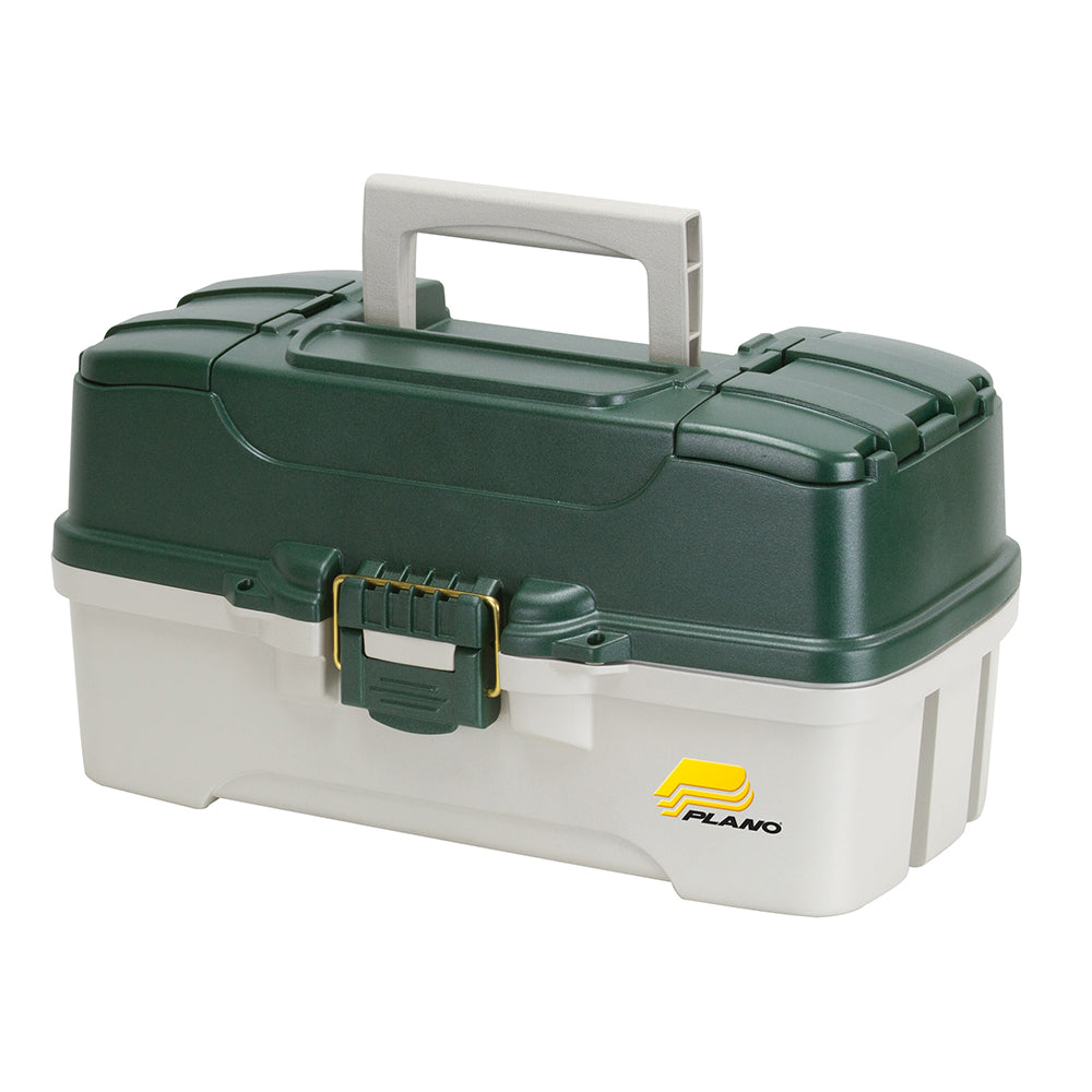 Plano 3-Tray Tackle Box w/Duel Top Access - Dark Green Metallic/Off White [620306] | Tackle Storage by Plano 