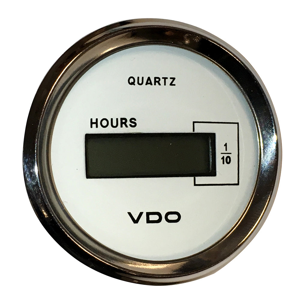 VDO Cockpit Marine 52mm (2-1/16") LCD Hourmeter - White Dial/Chrome Bezel [331-548] | Gauges by VDO 