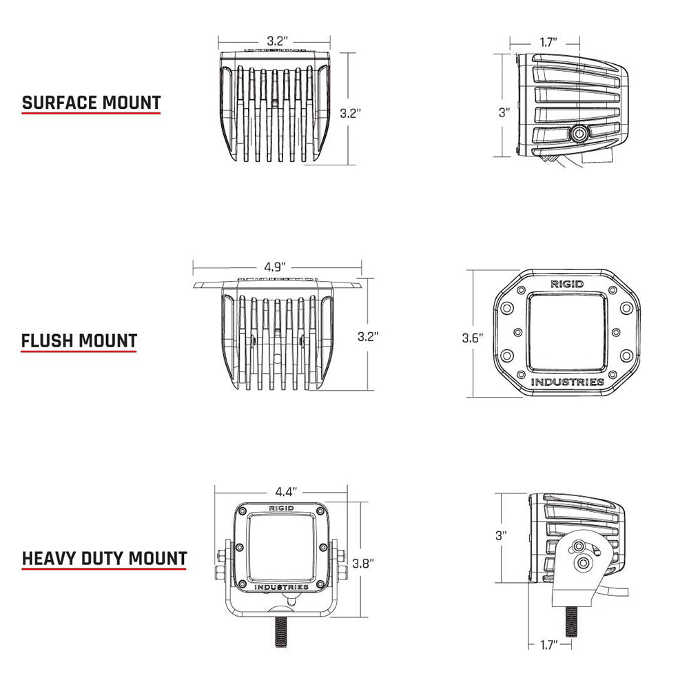 RIGID Industries D-Series PRO - Flush Mount - Diffused - Pair - Black [212513] | Flood/Spreader Lights by RIGID Industries 