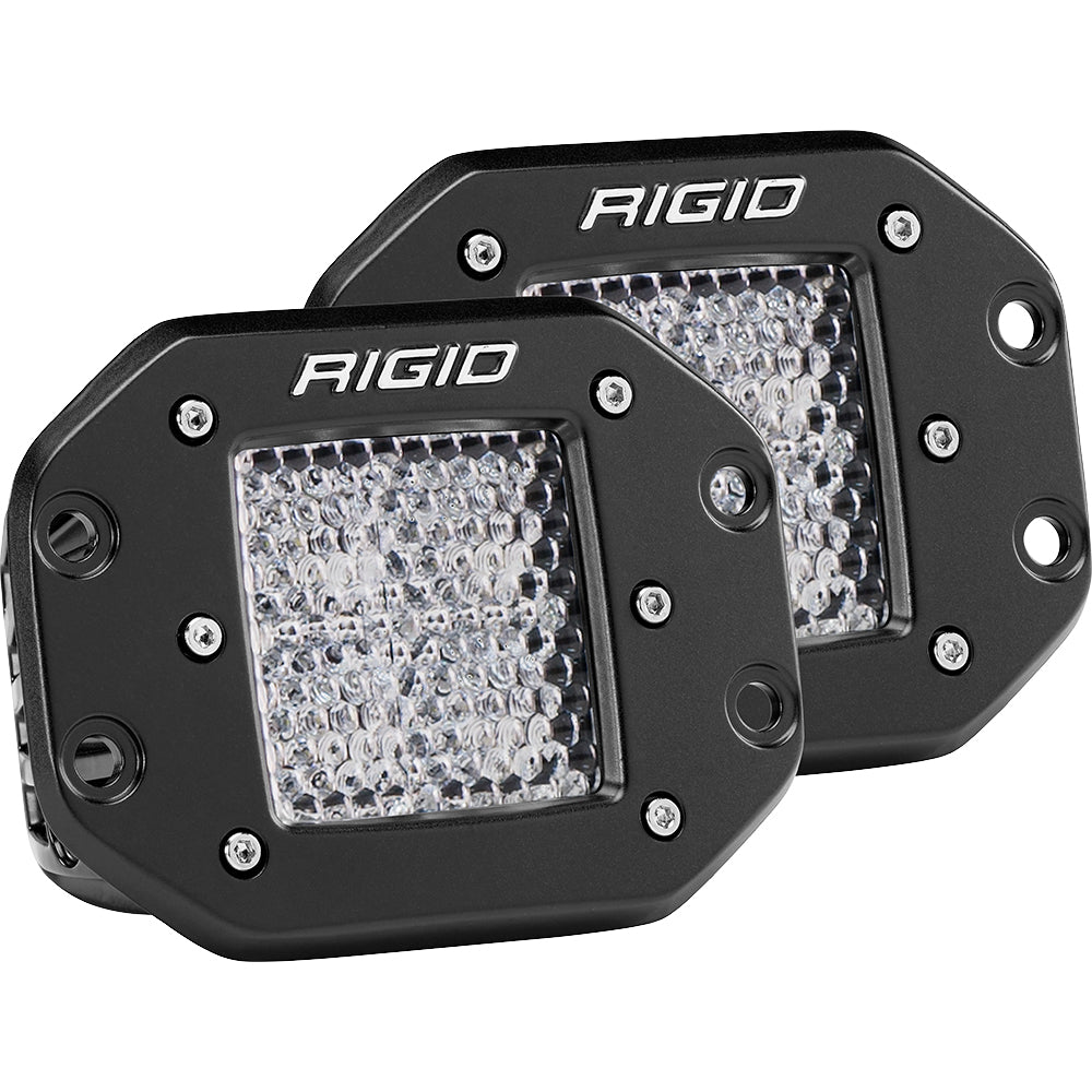 RIGID Industries D-Series PRO - Flush Mount - Diffused - Pair - Black [212513] | Flood/Spreader Lights by RIGID Industries 