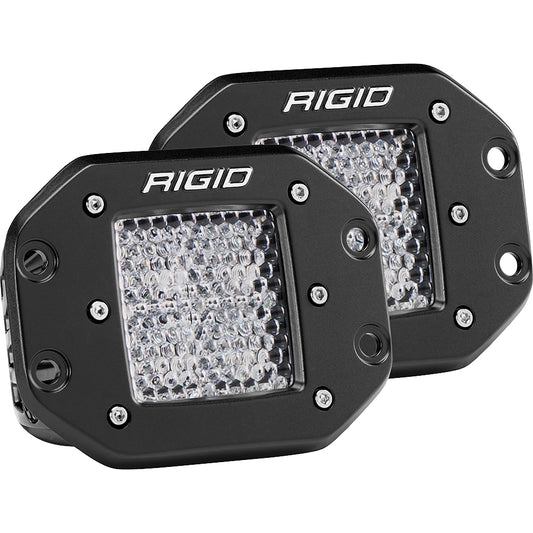 RIGID Industries D-Series PRO - Flush Mount - Diffused - Pair - Black [212513] | Flood/Spreader Lights by RIGID Industries 