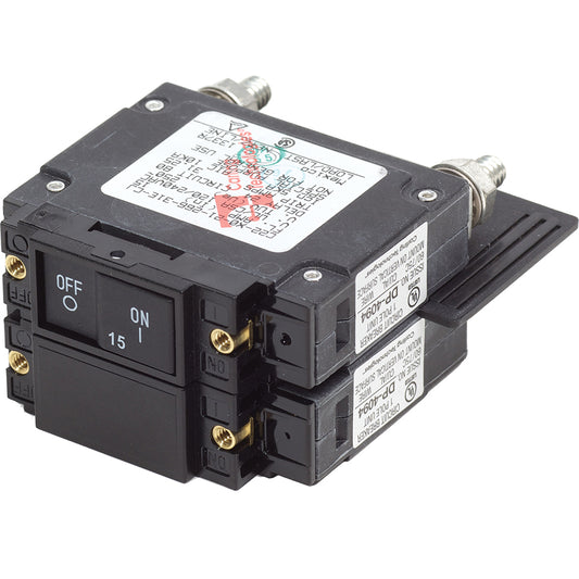 Blue Sea 7462 UL-489 Circuit Breaker - 15A Flat Rocker [7462] | Circuit Breakers by Blue Sea Systems 