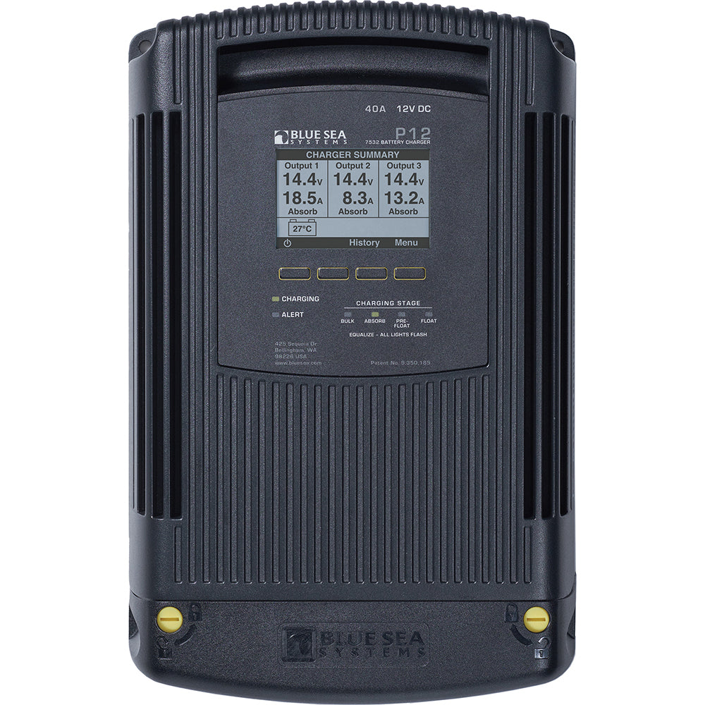 Blue Sea 7532 P12 Gen2 Battery Charger - 40A - 3-Bank [7532] | Battery Chargers by Blue Sea Systems 