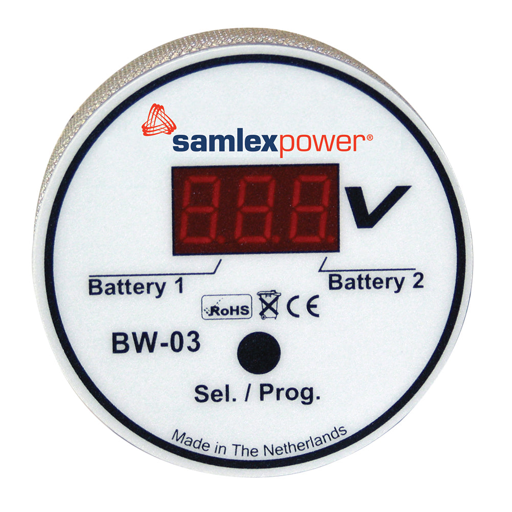 Samlex Dual Battery Monitor - 12V or 24V - Auto Detection [BW-03] | Meters & Monitoring by Samlex America 