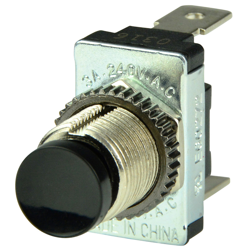 BEP Black SPST Momentary Contact Switch - OFF/(ON) [1001402] | Switches & Accessories by BEP Marine 