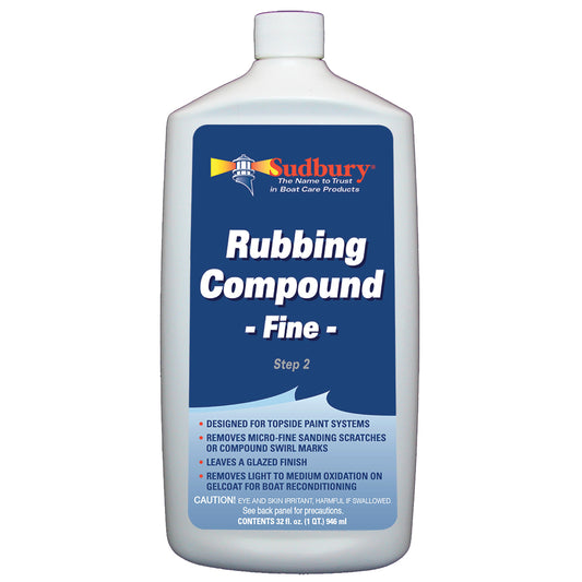 Sudbury Rubbing Compund Fine - Step 2 - 32oz Fluid [442] | Cleaning by Sudbury 