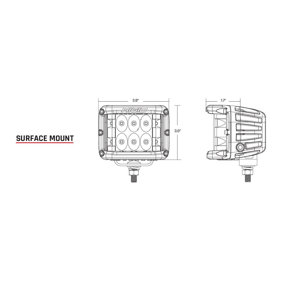 RIGID Industries D-SS Series PRO Spot LED Surface Mount - Pair - White [862213] | Flood/Spreader Lights by RIGID Industries 