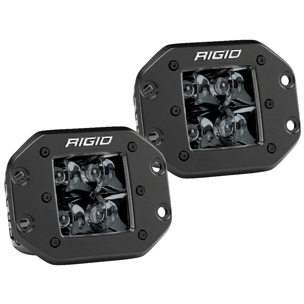 RIGID Industries D-Series PRO Flush Mount - Spot LED - Midnight Edition - Pair - Black [212213BLK] | Flood/Spreader Lights by RIGID Industries 