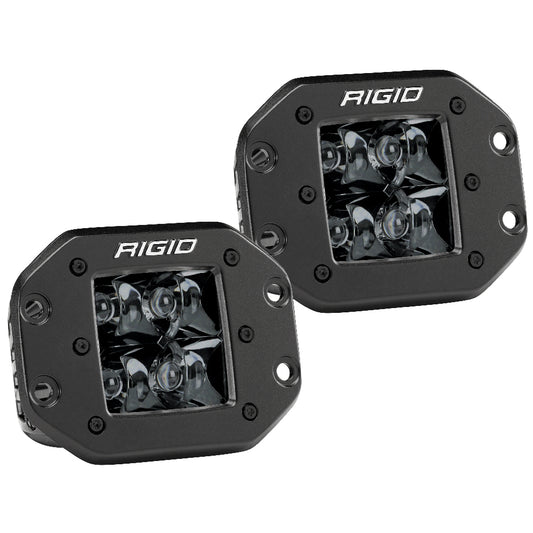 RIGID Industries D-Series PRO Flush Mount - Spot LED - Midnight Edition - Pair - Black [212213BLK] | Flood/Spreader Lights by RIGID Industries 