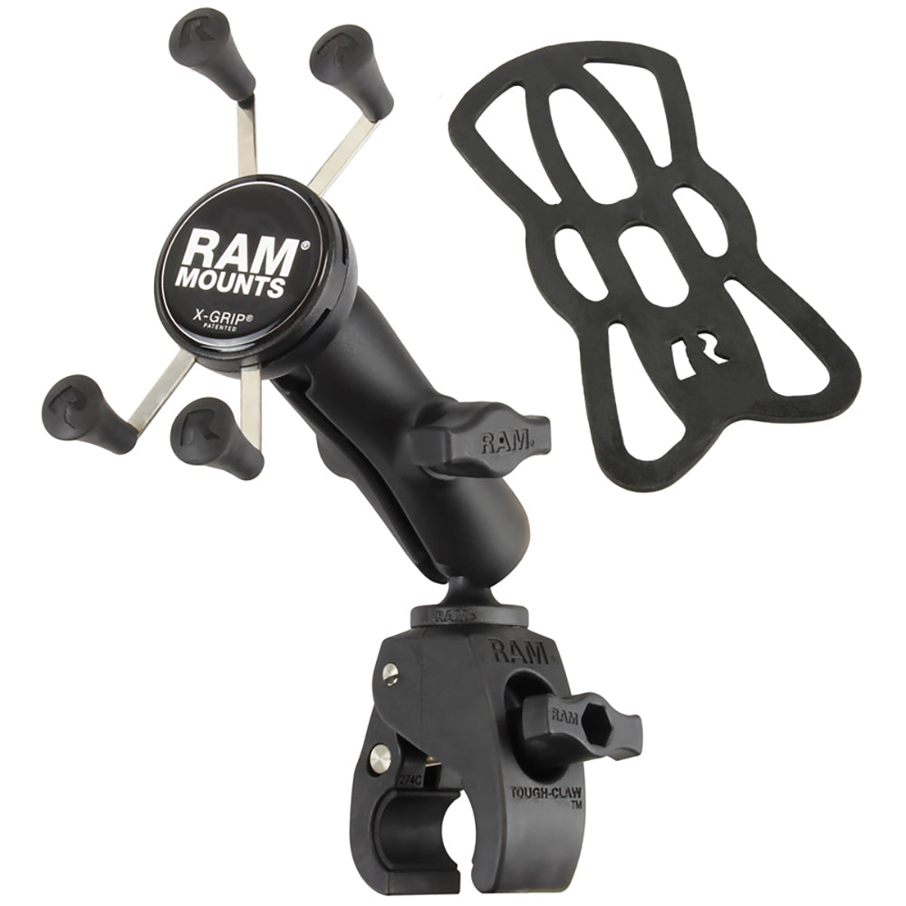 RAM Mount Small Tough-Claw Base w/Double Socket Arm  Universal X-Grip Cell/iPhone Cradle