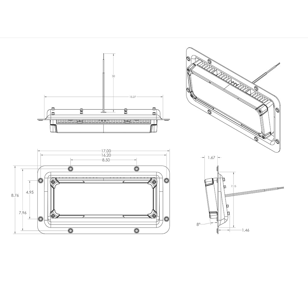 Lumitec Maxillume tr150 LED Flood Light - Recessed Mount [101414]