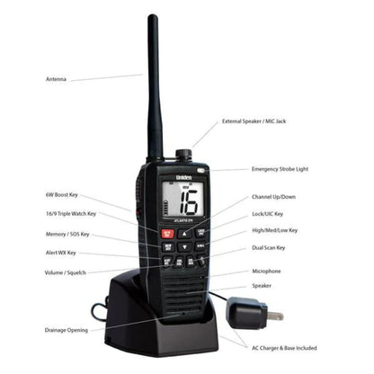 Uniden Atlantis 275 Floating Handheld VHF Marine Radio