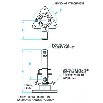 GROCO 1" Bronze Tri-Flanged Ball Valve/Seacock