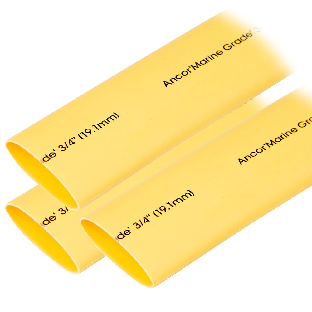 Ancor Heat Shrink Tubing 3/4" x 3" - Yellow - 3 Pieces