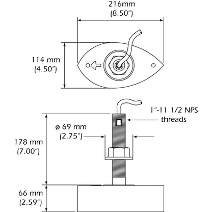 Furuno 556TID-HDD SS260 Stainless Steel Thru-Hull Transducer w/Temp and Fairing Block - 10 Pin