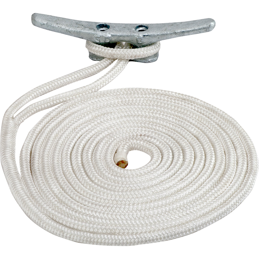 Sea-Dog Double Braided Nylon Dock Line - 5/8" x 25 - White [302116025WH-1]