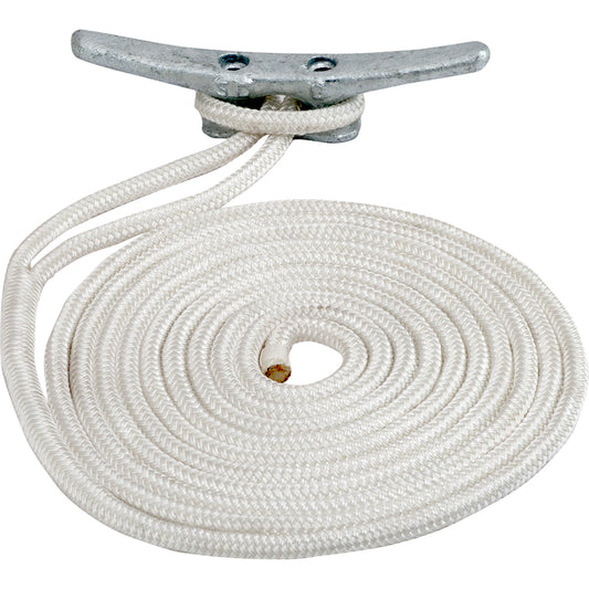 Sea-Dog Double Braided Nylon Dock Line - 5/8" x 25 - White [302116025WH-1]