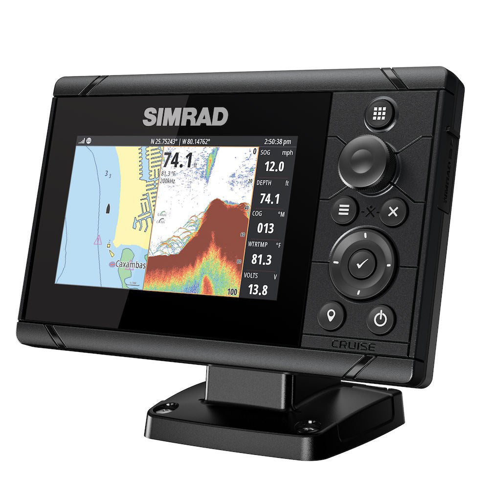 Simrad Cruise 5 US Coastal w/83/200 Transom Mount Transducer [000-14995-001] | GPS - Fishfinder Combos by Simrad 