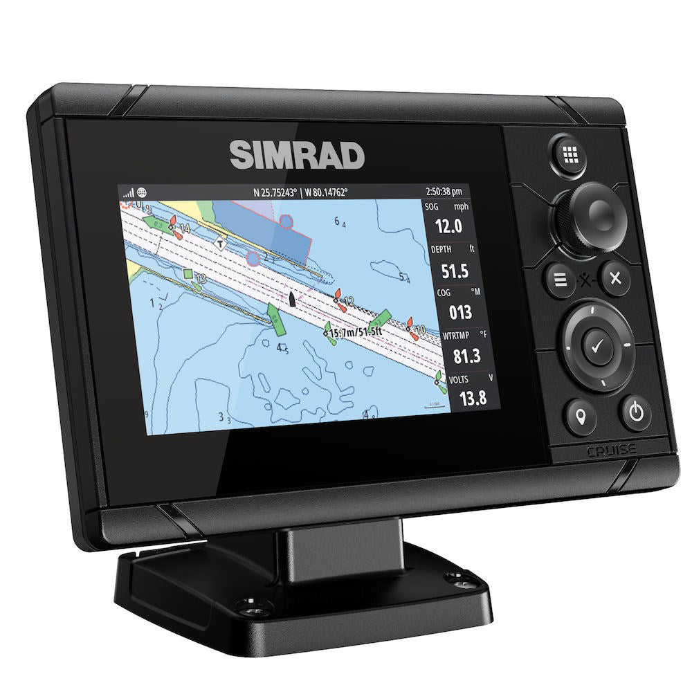 Simrad Cruise 5 US Coastal w/83/200 Transom Mount Transducer [000-14995-001] | GPS - Fishfinder Combos by Simrad 