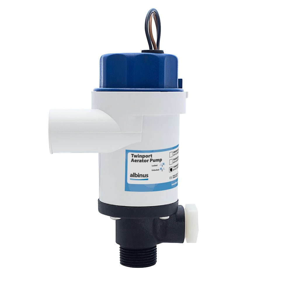 Albin Group Twinport Aerator Pump - 1100 GPH - 12V