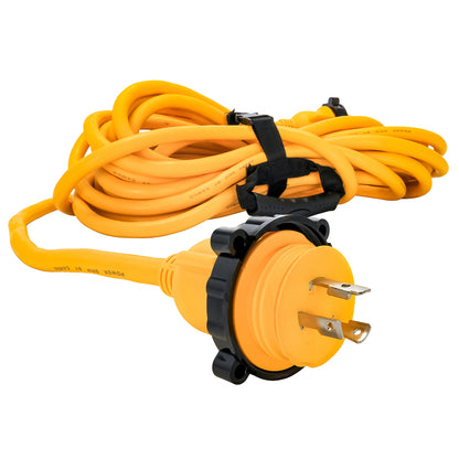 Camco 30 Amp Power Grip Marine Extension Cord - 50 M-Locking/F-Locking Adapter [55613]