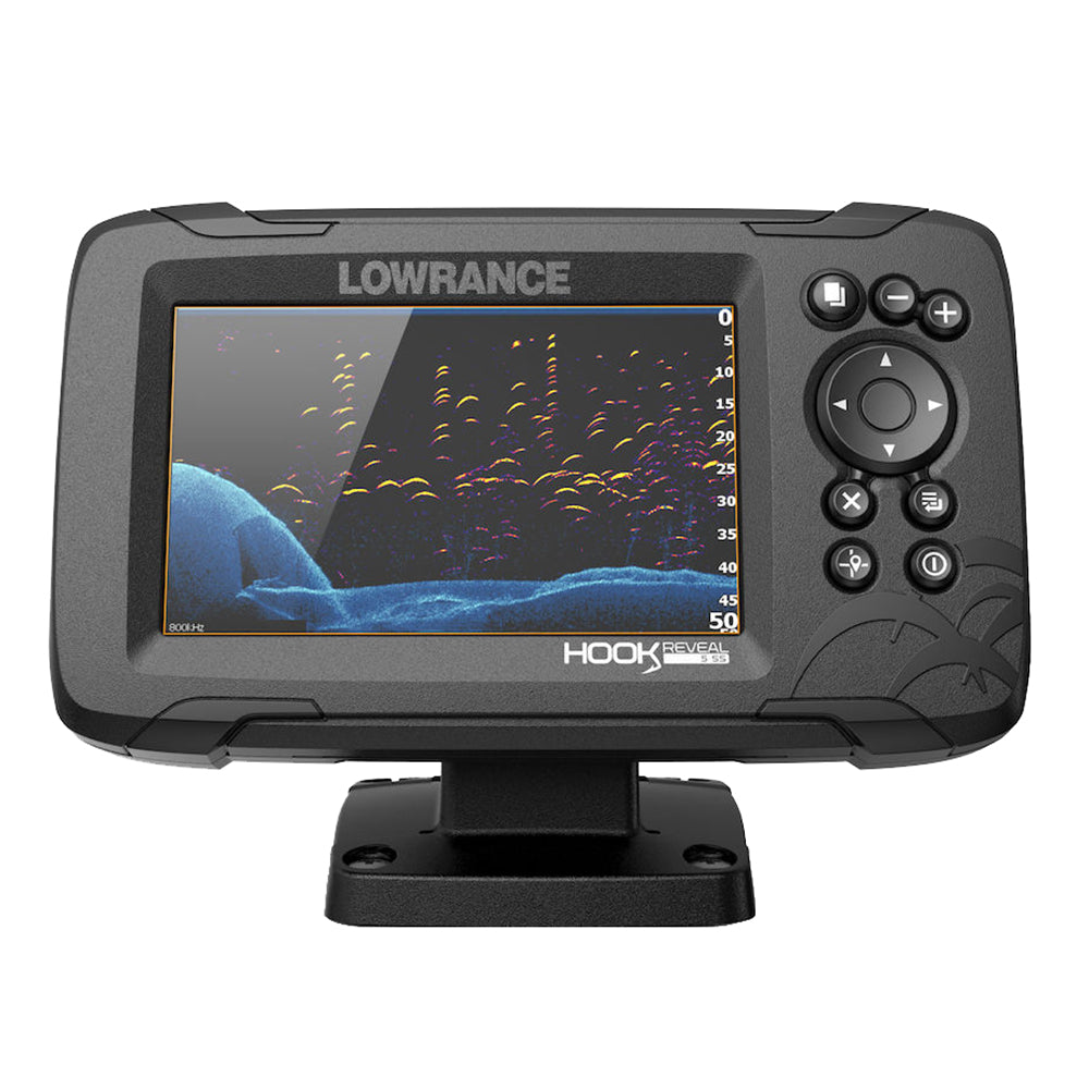 Lowrance HOOK Reveal 5 Chartplotter/Fishfinder w/SplitShot Transom Mount Transducer  US Inland Charts [000-15500-001] | GPS - Fishfinder Combos by Lowrance 