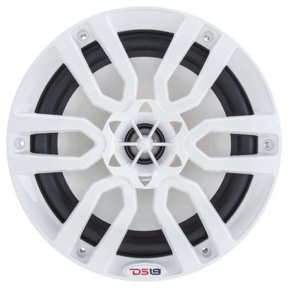 DS18 HYDRO 6.5" 2-Way Marine Speakers w/RGB LED Lights 300W - White