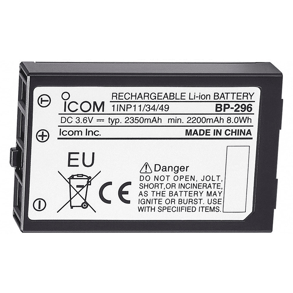 Icom BP-296 Li-Ion Battery - 3.6V - 2350mAh f/M37 [BP296] | Accessories by Icom 