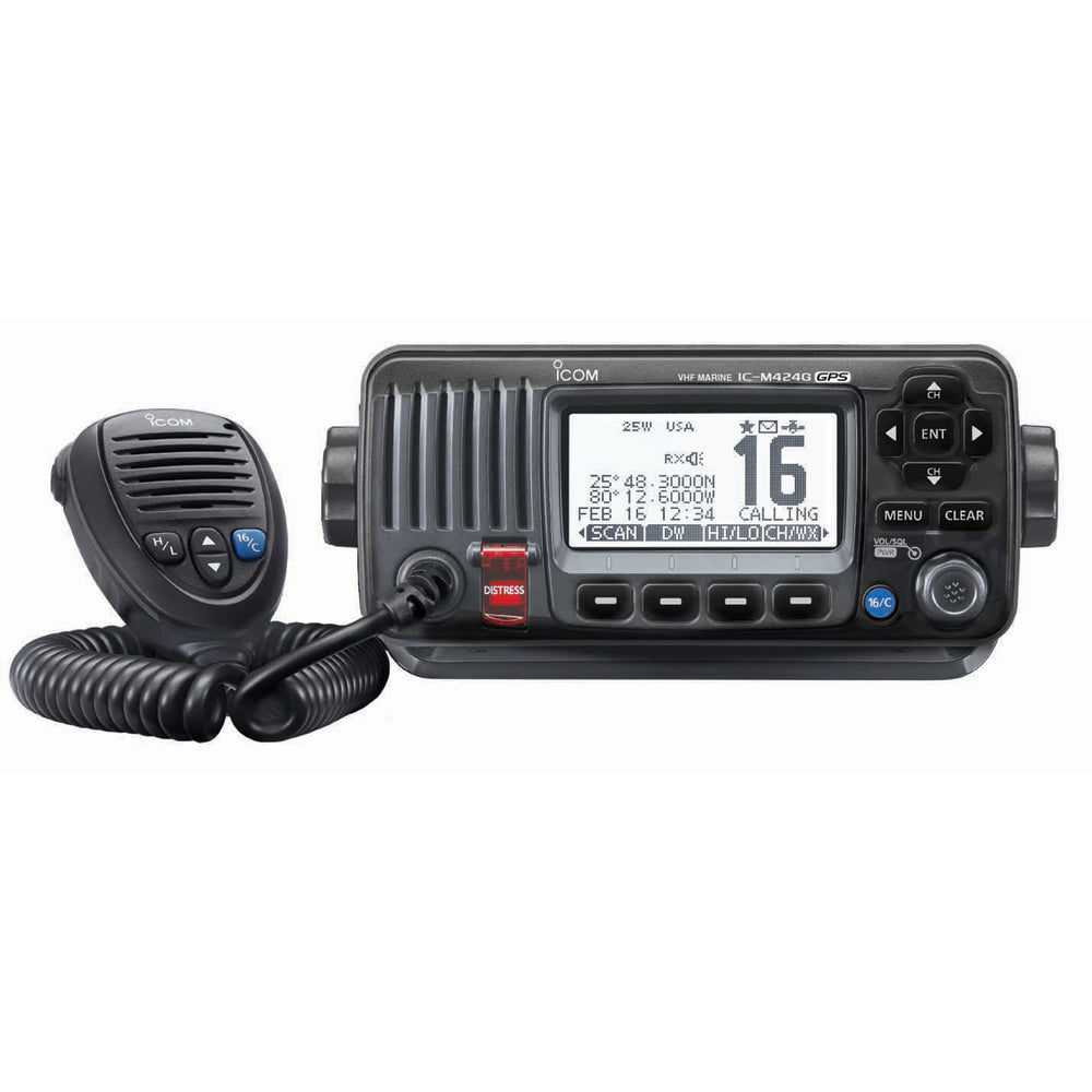 Icom M424G Fixed Mount VHF w/Built-In GPS - Black [M424G 41] | VHF - Fixed Mount by Icom 