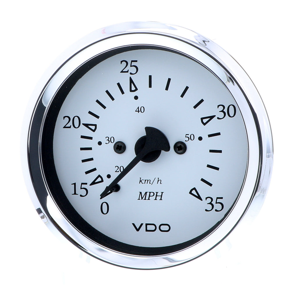 VDO Cockpit Marine 85MM (3-3/8") Pitot Speedometer - 0 to 35 MPH - White Dial/Chrome Bezel [260-15271]