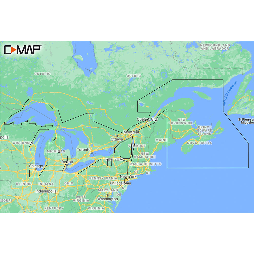 C-MAP M-NA-Y201-MS Great Lakes To Nova Scotia REVEAL Coastal Chart [M-NA-Y201-MS] | C-Map Reveal by C-MAP 