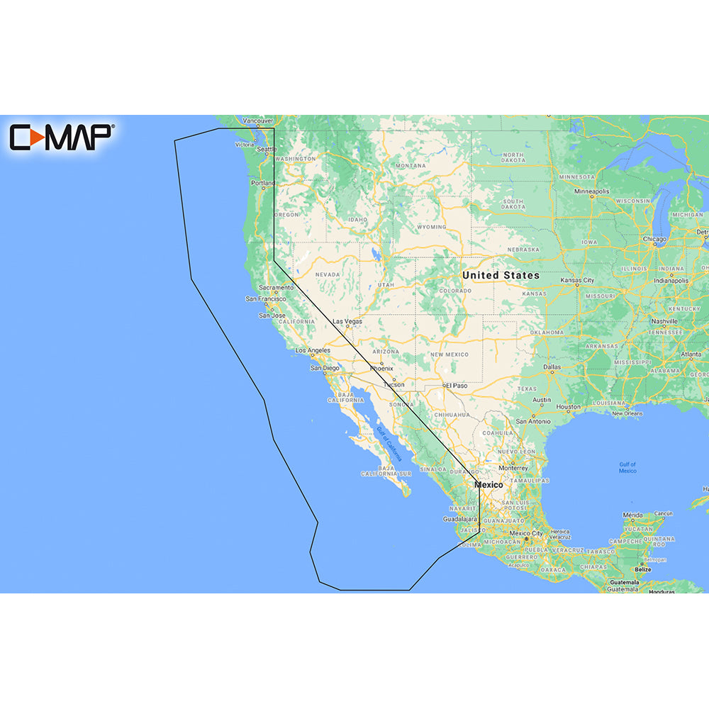 C-MAP M-NA-Y206-MS West Coast  Baja California REVEAL Coastal Chart - Does NOT contain Hawaii [M-NA-Y206-MS] | C-Map Reveal by C-MAP 