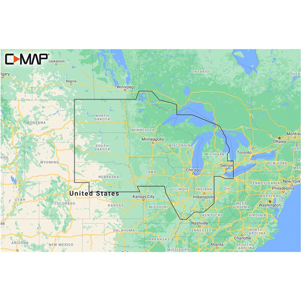 C-MAP M-NA-Y212-MS US Lakes North Central REVEAL Inland Chart [M-NA-Y212-MS] | C-Map Reveal by C-MAP 