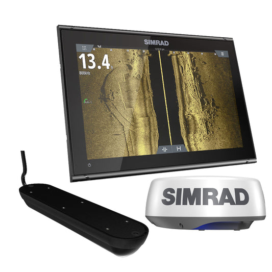 Simrad GO9 XSE Chartplotter Radar Bundle HALO20+  Active Imaging 3-in-1 Transom Mount Transducer  C-MAP Discover Chart [000-15617-002] | Radars by Simrad 