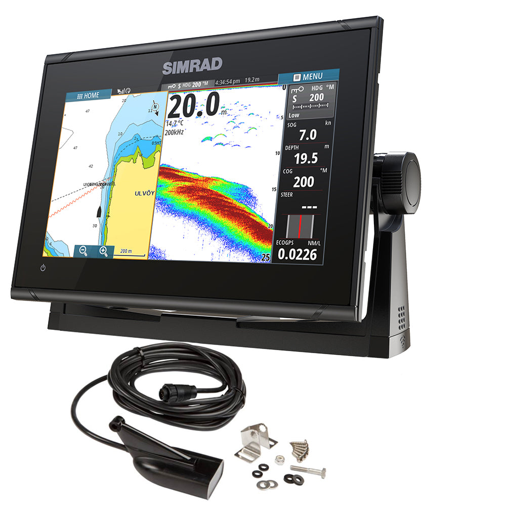 Simrad GO9 XSE Chartplotter/Fishfinder w/MED/HI Downscan Transom Mount Transducer  C-MAP Discover Chart [000-13211-002] | GPS - Fishfinder Combos by Simrad 