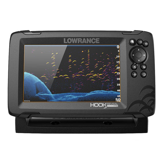 Lowrance HOOK Reveal 7 Combo w/TripleShot Transom Mount  C-MAP Contour+ Card [000-15853-001] | GPS - Fishfinder Combos by Lowrance 