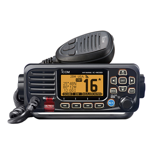 Icom M330 VHF Compact Radio - Black [M330 51] | VHF - Fixed Mount by Icom 