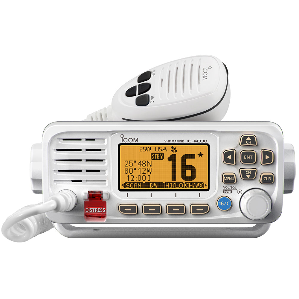 Icom M330 VHF Compact Radio - White [M330 61] | VHF - Fixed Mount by Icom 